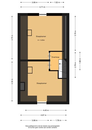 Floorplan - Watergeusstraat 4B02, 3025 HS Rotterdam